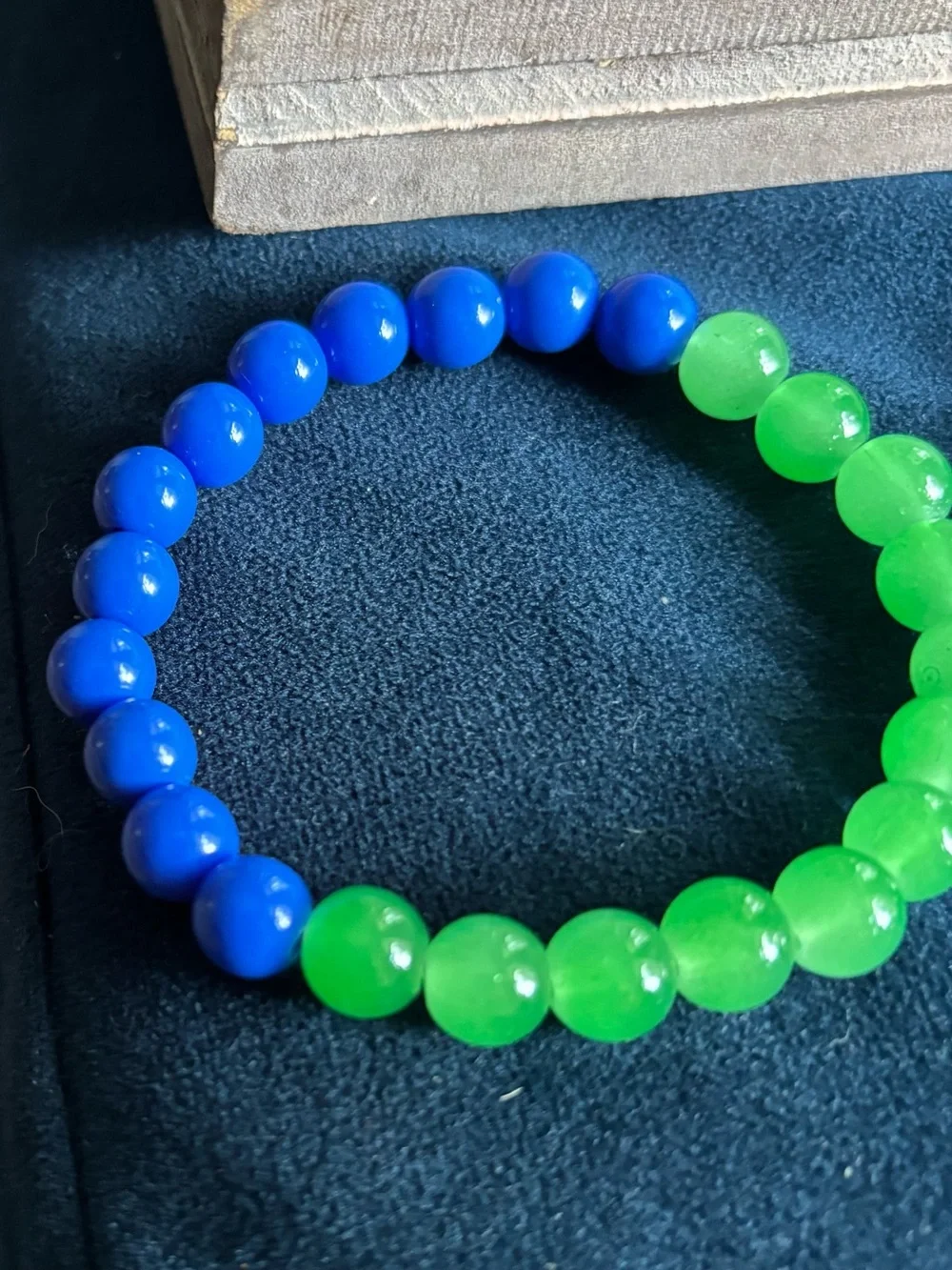 Kids Beaded Stretch Bracelet - Blue & Green